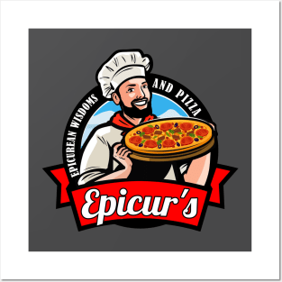 Epicurean Pizza Logo Posters and Art